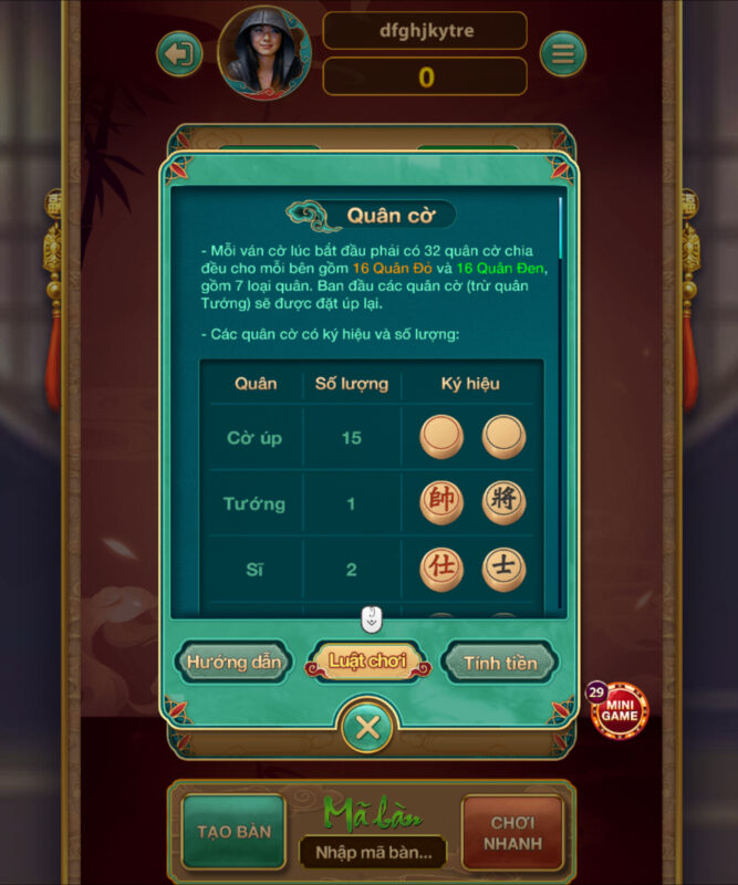 Đa dạng quân cờ